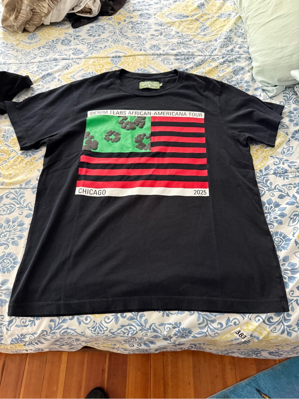 Denim Tears Chicago 2025 Men’s Black Graphic Short-Sleeve Tee